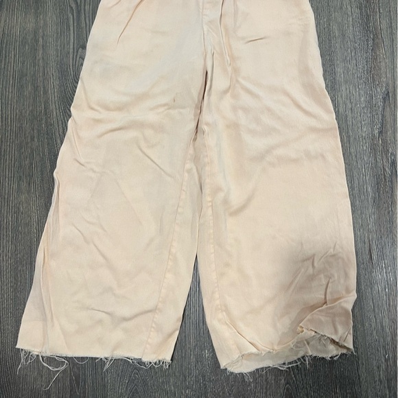 Assembly Womens Wide Leg Corduroy Pants High Rise Raw Hem Rayon Cream Size XS - Picture 2 of 12